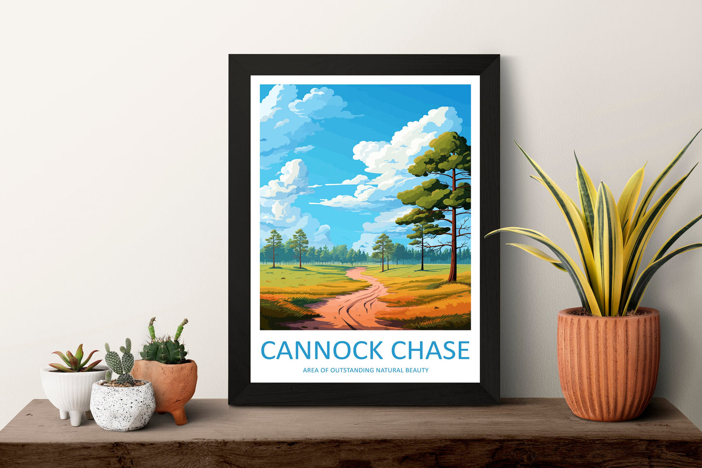 Cannock Chase Travel Print Wall Art Cannock Chase Wall Hanging Home Decor Cannock Chase Gift Art Lovers Wall Art AONB Print