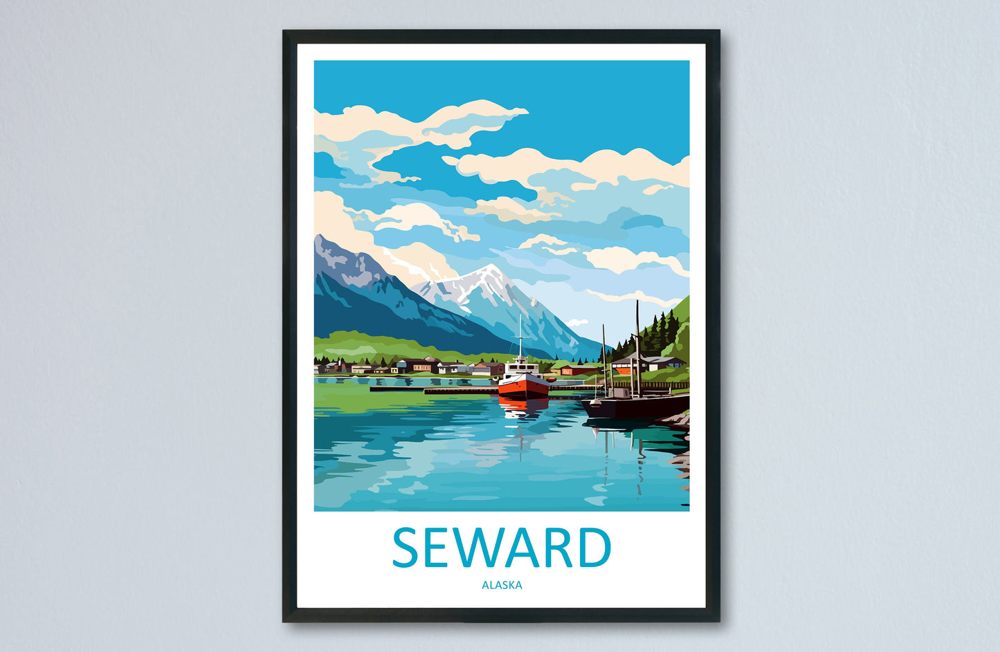 Seward Travel Print Wall Art Seward Wall Hanging Home Décor Seward Gift Art Lovers Alaska Art Lover Gift Seward Artwork