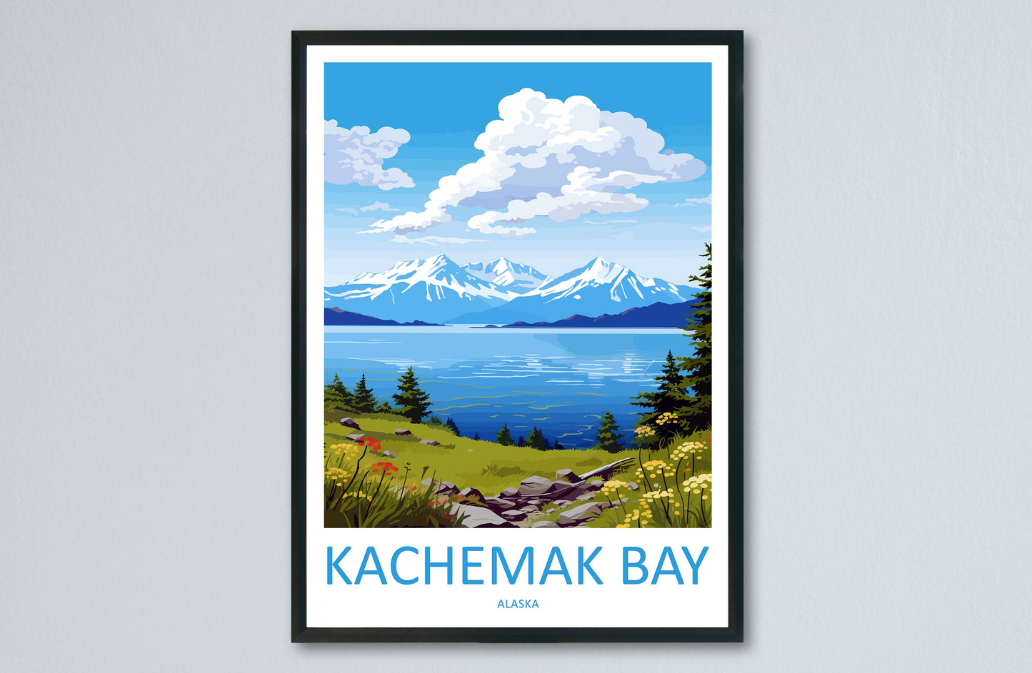 Kachemak Bay Travel Print Wall Art Kachemak Bay Wall Hanging Home Décor Kachemak Bay Gift Art Lovers Alaska Art Lover Gift Kachemak Bay Gift