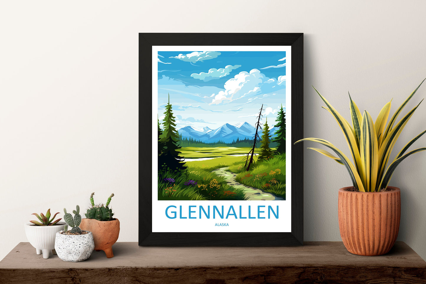 Glennallen Travel Print Wall Art Glennallen Wall Hanging Home Décor Glennallen Gift Art Lovers Alaska Art Lover Gift Glennallen Gift