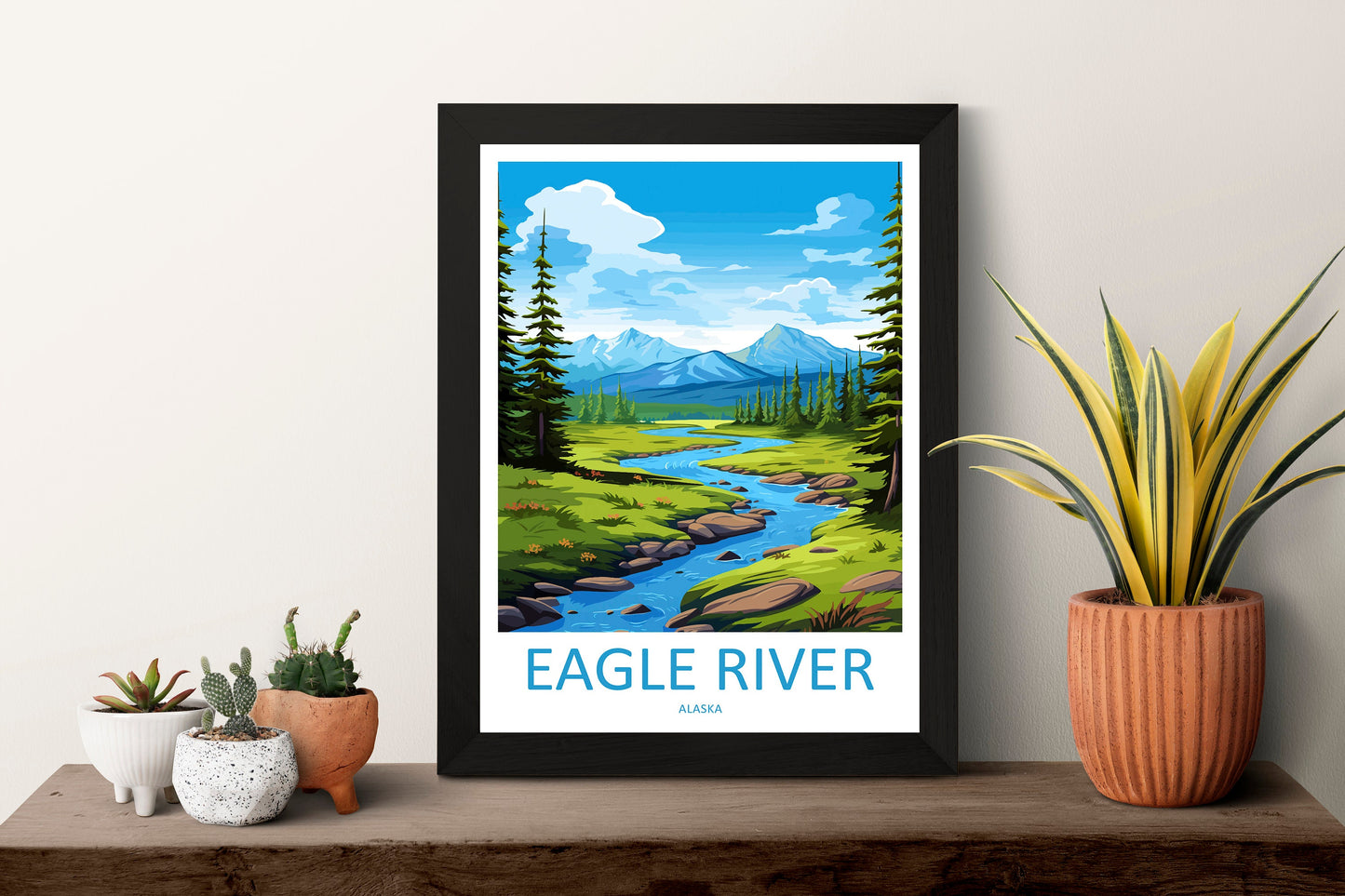 Eagle River Travel Print Wall Art Eagle River Wall Hanging Home Décor Eagle River Gift Art Lovers Alaska Art Lover Gift Eagle River Gift