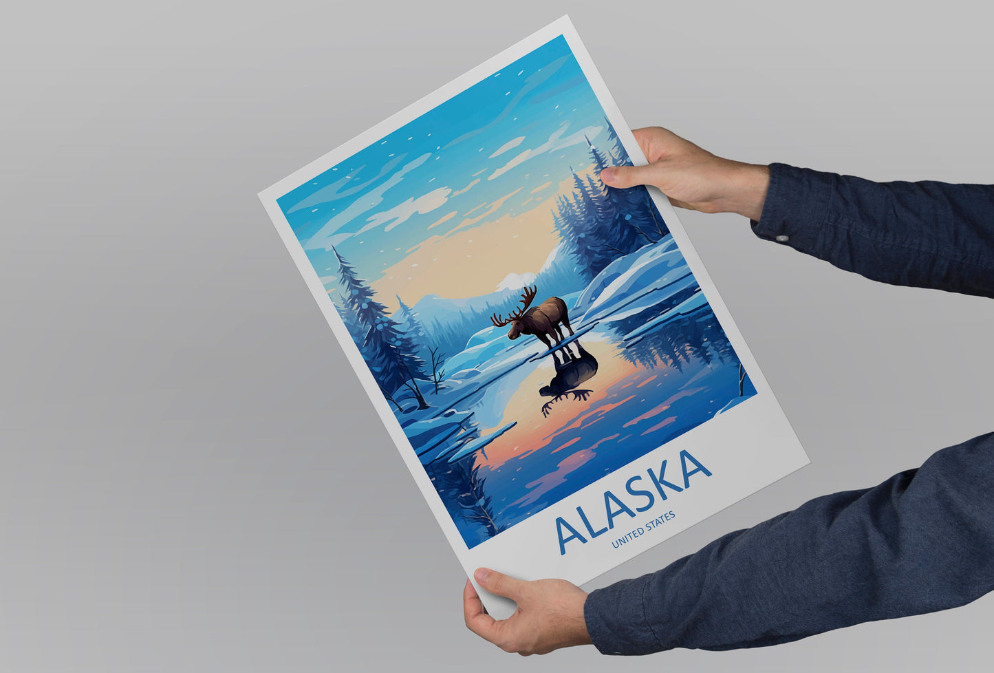 Alaska Travel Print Wall Art Alaska Wall Hanging Home Décor Alaska Gift Art Lovers Alaska Art Lover Gift Alaska Gift United States Poster