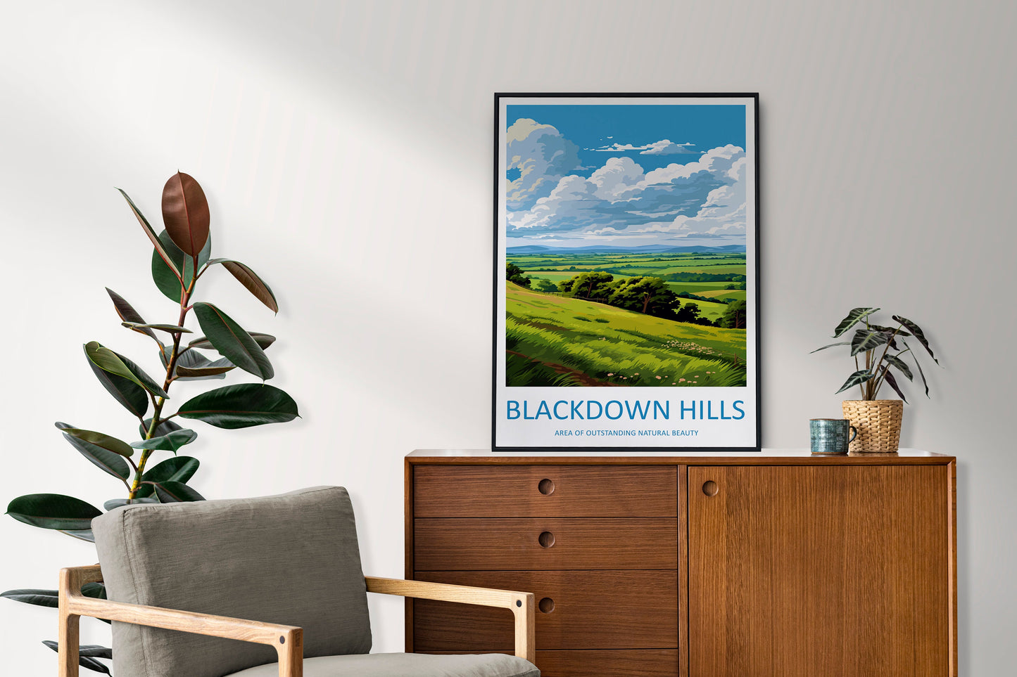 Blackdown Hills Travel Print Wall Art Blackdown Hills Wall Hanging Home Decor Blackdown Hills Gift Art Lovers Wall Art AONB Print