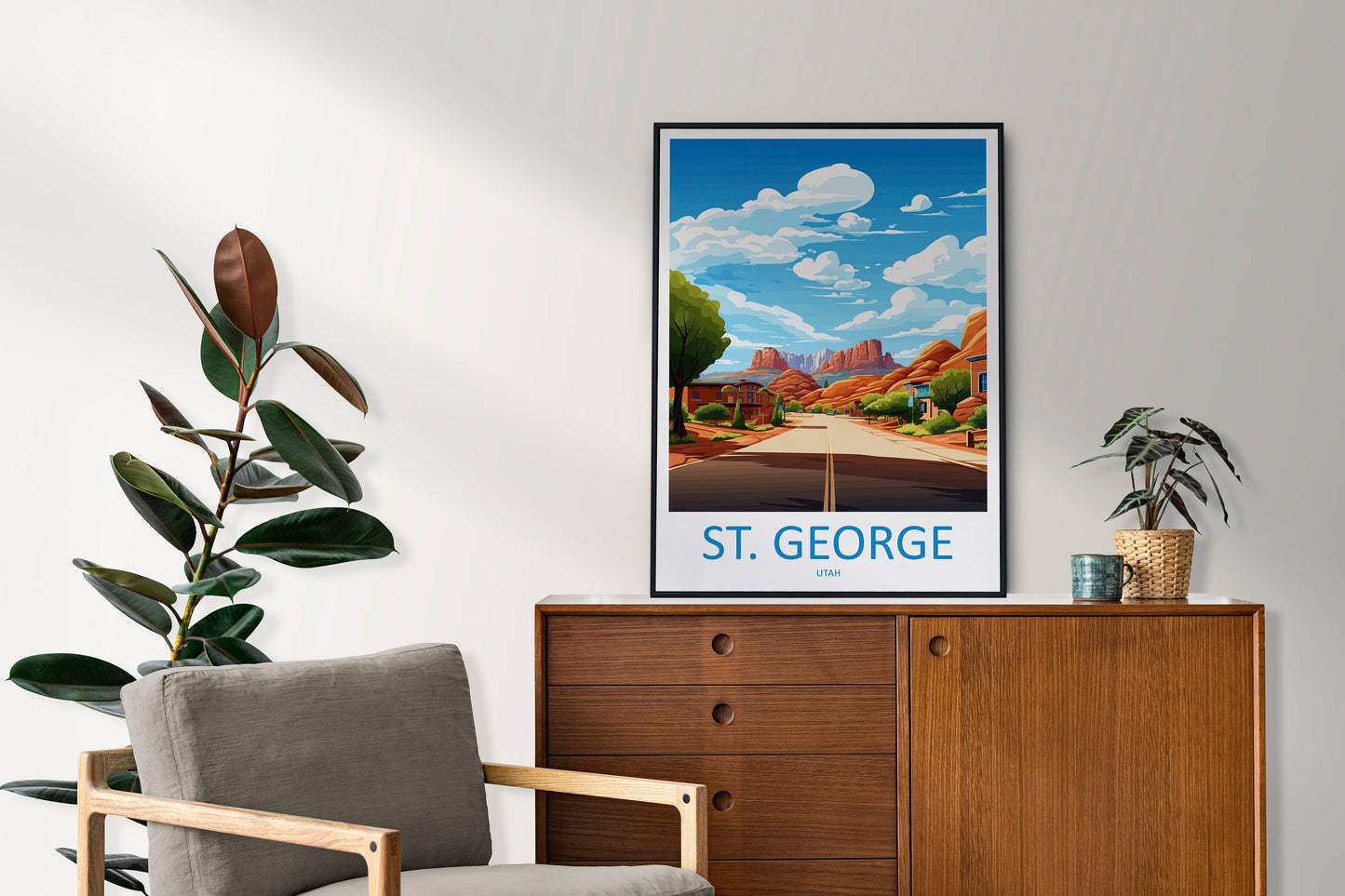 St George Travel Print Wall Art St George Wall Hanging Home Décor St George Gift Art Lovers Utah Art Lover Gift Travel Posters Wall Art
