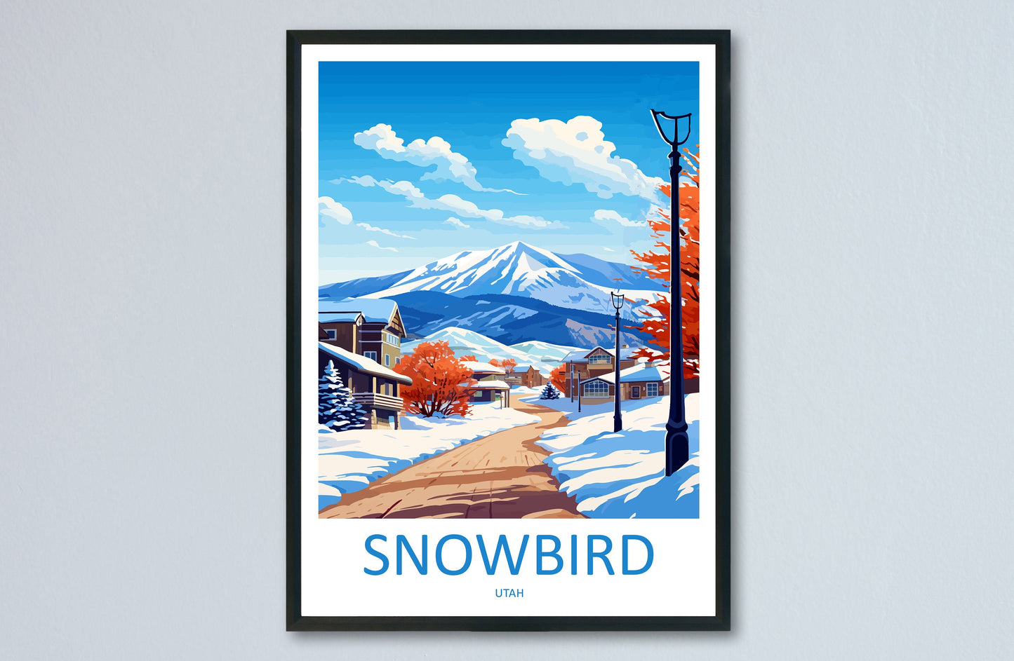 Snowbird Travel Print Wall Art Snowbird Wall Hanging Home Décor Snowbird Gift Art Lovers Utah Art Lover Gift Travel Posters Wall Art