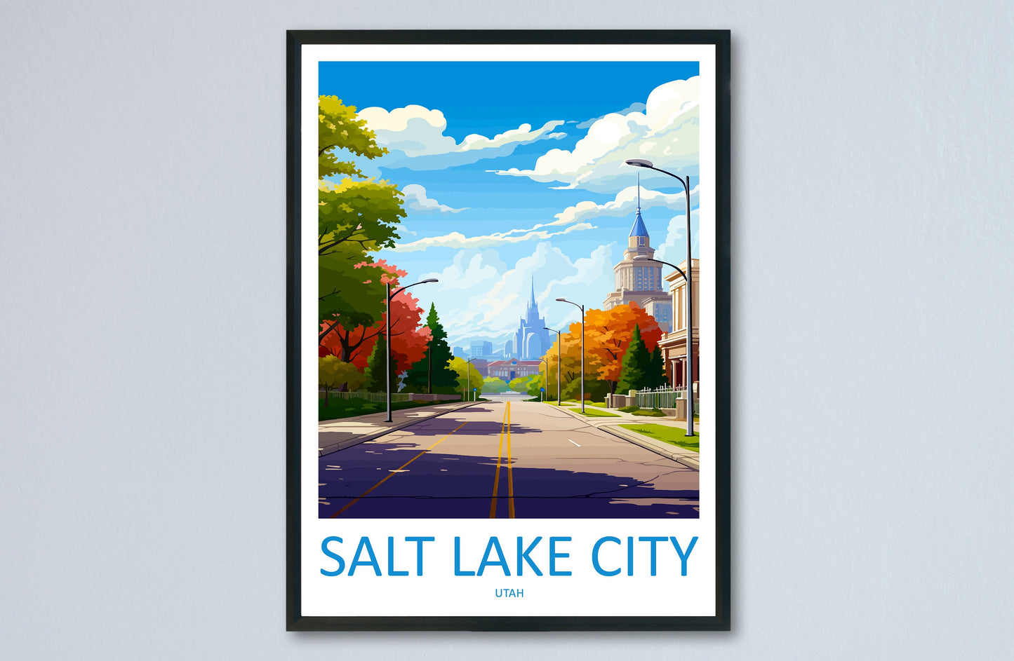 Salt Lake City Travel Print Wall Art Salt Lake City Wall Hanging Home Décor Salt Lake City Gift Art Lovers Utah Art Lover Gift Travel Poster