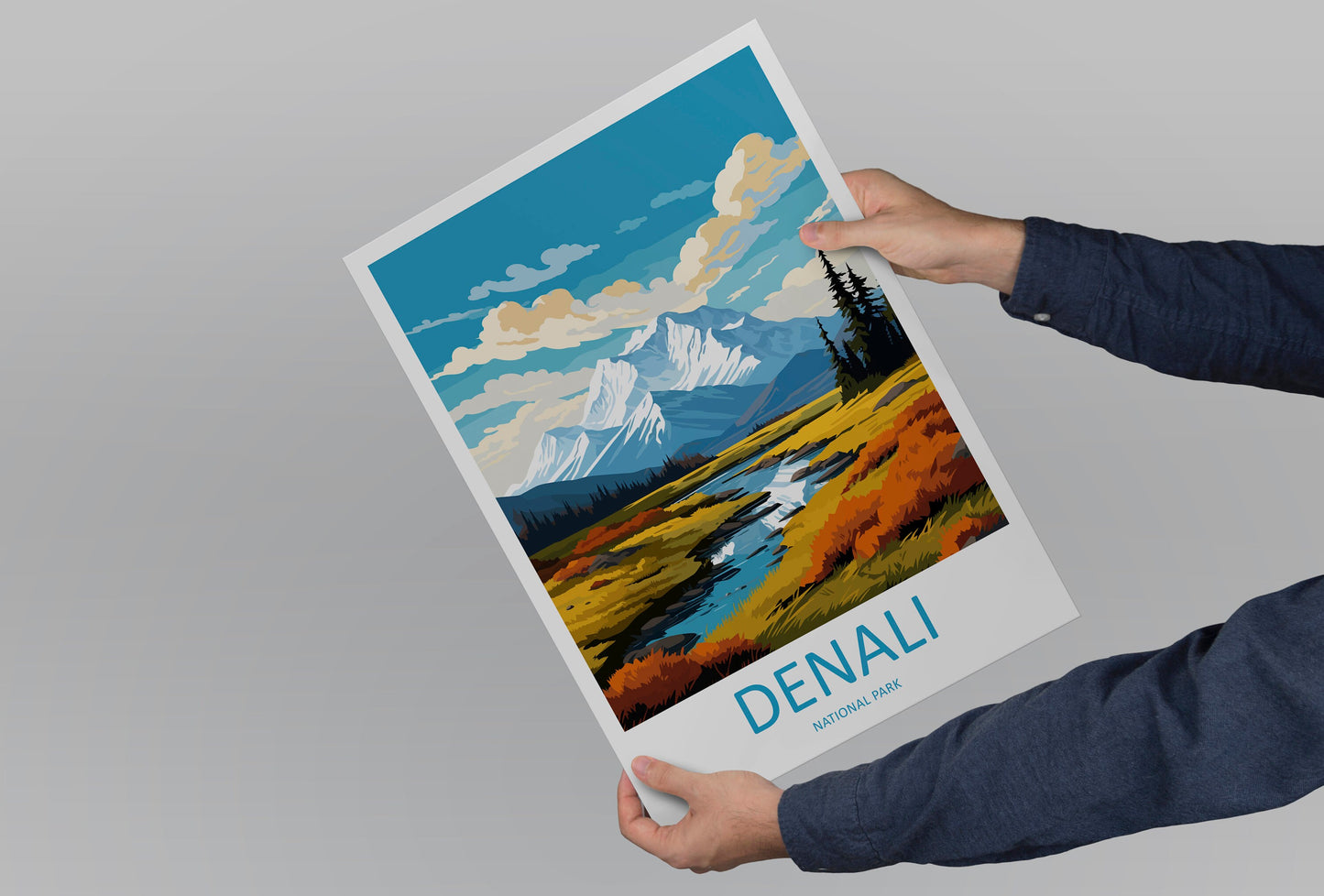 Denali National Park Travel Print Wall Art Denali Wall Hanging Home Décor Denali Gift Art Lovers Alaska Art Lover Gift Denali