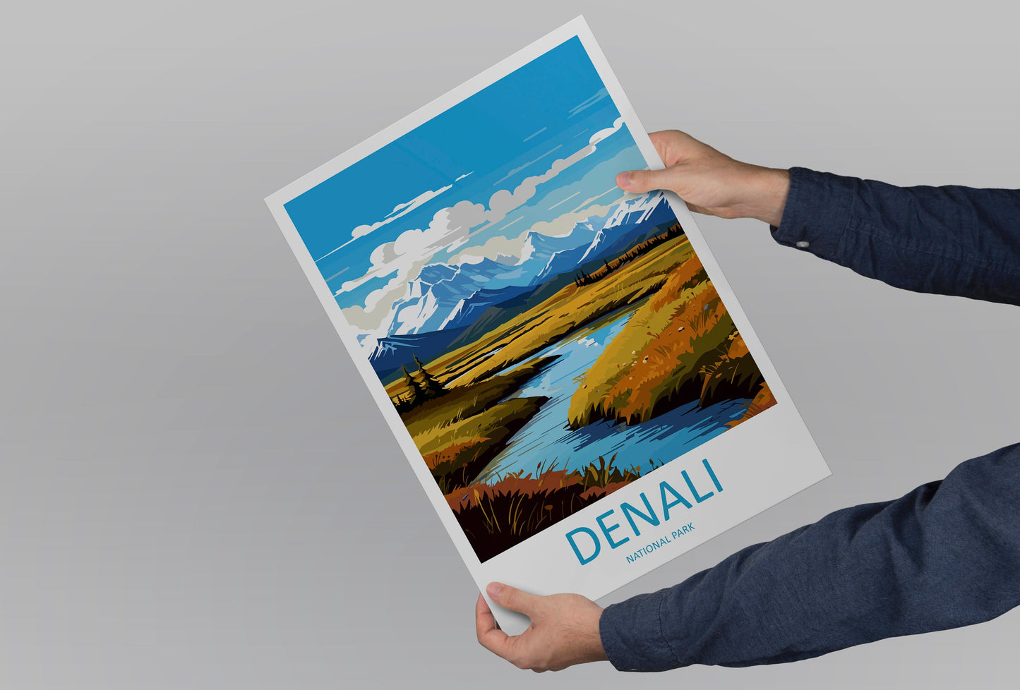 Denali National Park Travel Print Wall Art Denali Wall Hanging Home Décor Denali Gift Art Lovers Alaska Art Lover Gift Denali
