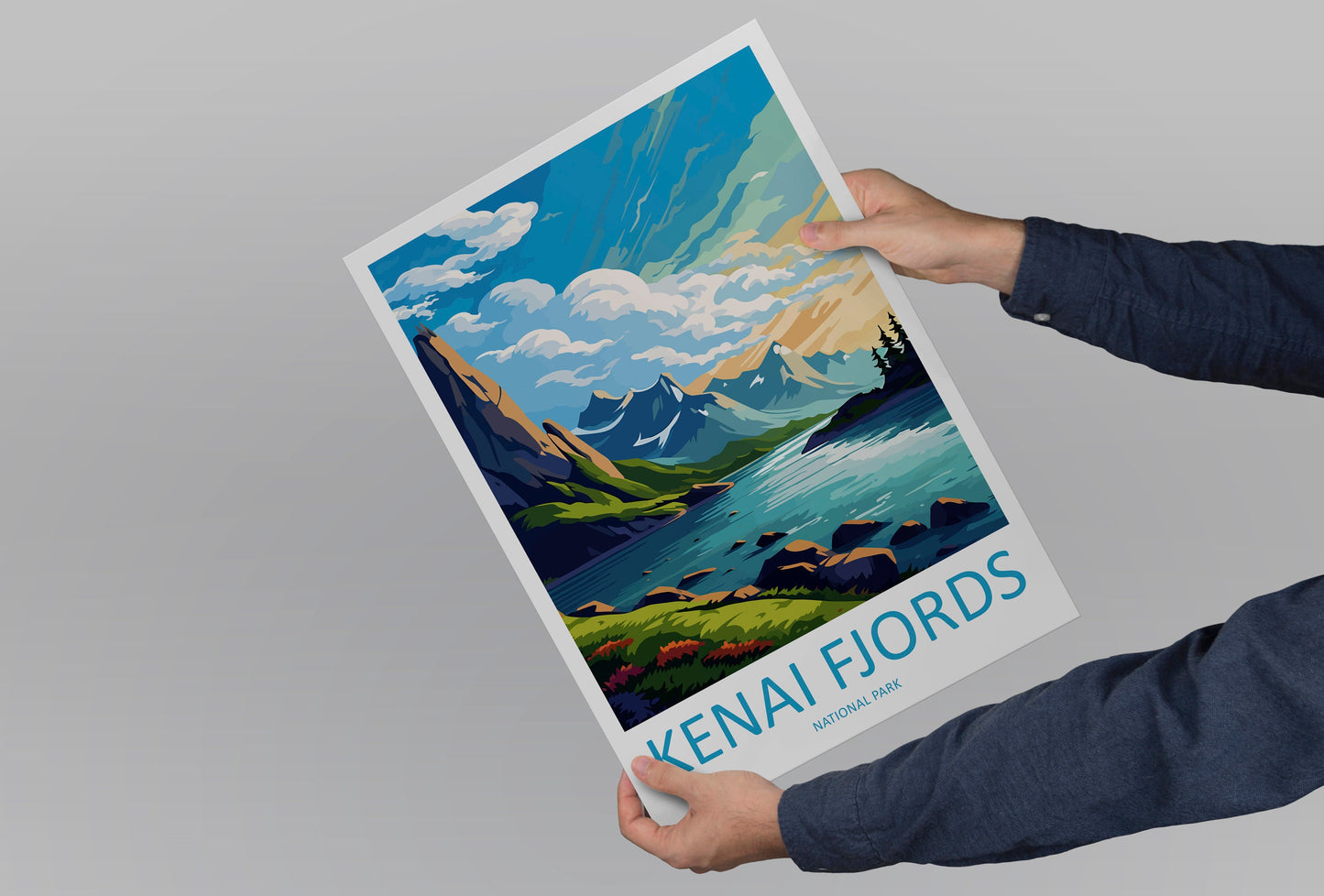 Kenai Fjords National Park Travel Print Wall Art Kenai Fjords Wall Hanging Home Décor Kenai Fjords Gift Art Lovers Alaska Art Lover Gift