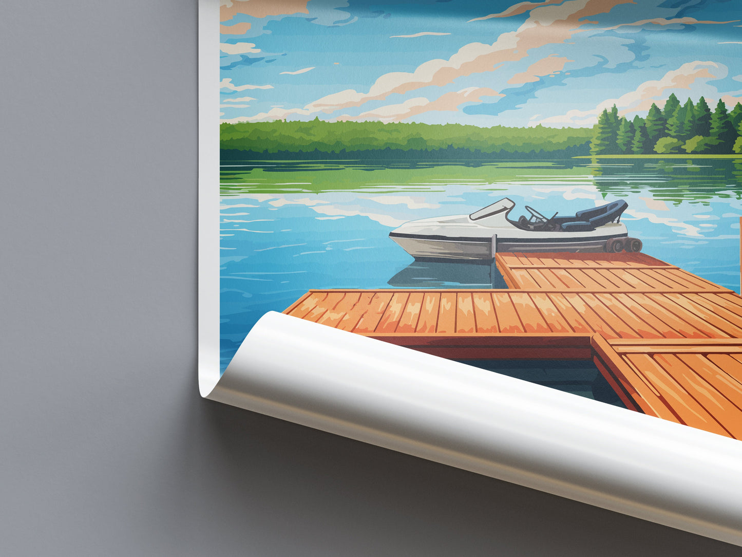 Sixberry Lake Travel Print Wall Art Sixberry Lake Wall Hanging Home Décor Sixberry Lake Gift Art Lovers New York State Art Gift