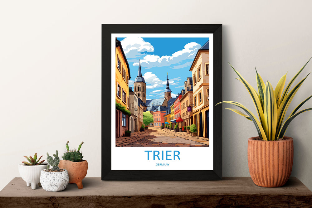 Trier Travel Print Wall Art Trier Wall Hanging Home Decor Trier Gift Art Lovers Wall Art Print Art Trier Germany