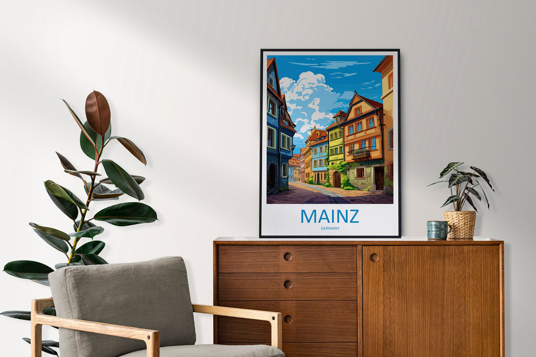 Mainz Travel Print Wall Art Mainz Wall Hanging Home Decoration Mainz Gift Art Lovers Wall Art Print Art Mainz Germany Poster