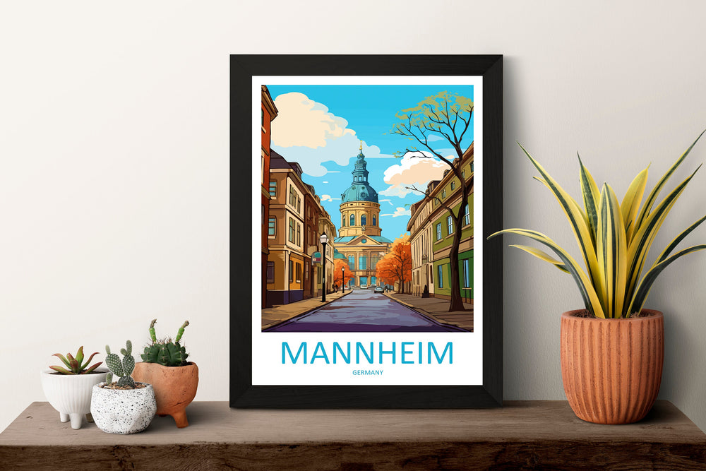 Mannheim Travel Print Wall Art Mannheim Wall Hanging Home Decoration Mannheim Gift Art Lovers Wall Art Print Art Mannheim Germany Poster