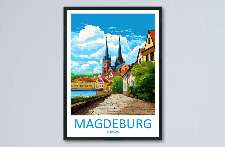 Magdeburg Travel Print Wall Art Magdeburg Wall Hanging Home Decoration Magdeburg Gift Art Lovers Wall Art Print Art Magdeburg Germany Poster