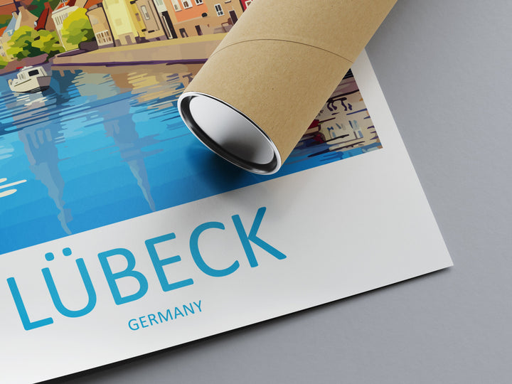 Lübeck Travel Print Wall Art Lübeck Wall Hanging Home Decoration Lübeck Gift Art Lovers Wall Art Print Art Lübeck Germany Poster
