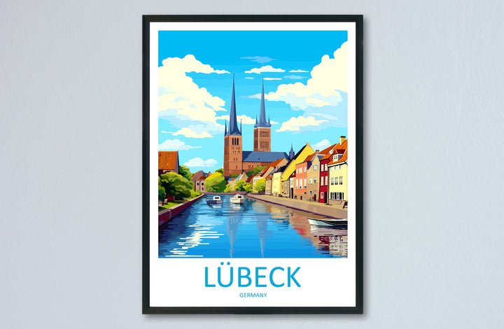 Lübeck Travel Print Wall Art Lübeck Wall Hanging Home Decoration Lübeck Gift Art Lovers Wall Art Print Art Lübeck Germany Poster