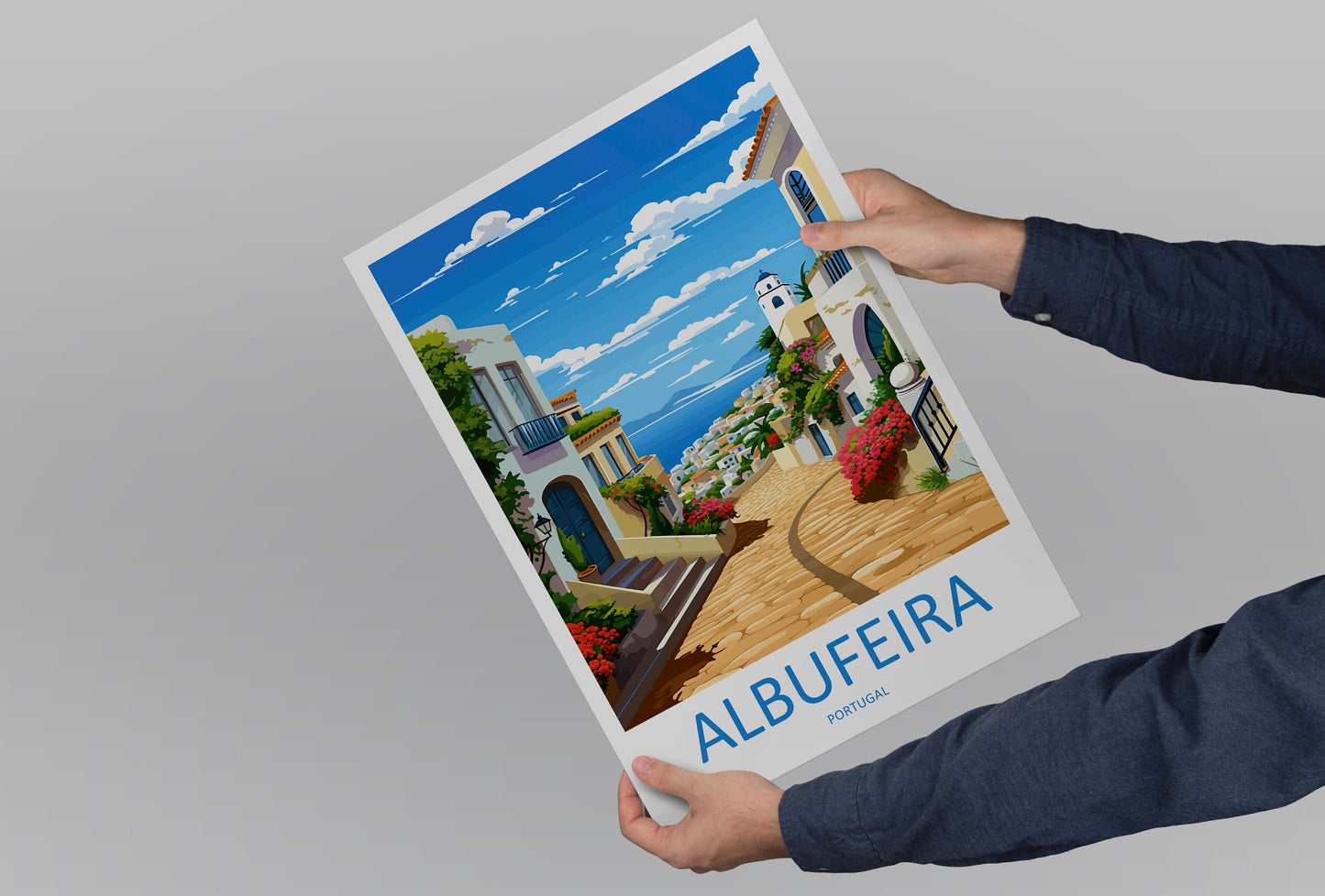 Albufeira Travel Print Wall Art Albufeira Wall Hanging Home Décor Albufeira Gift Art Lovers Portugal Art Lover Gift Cascais Wall Décor
