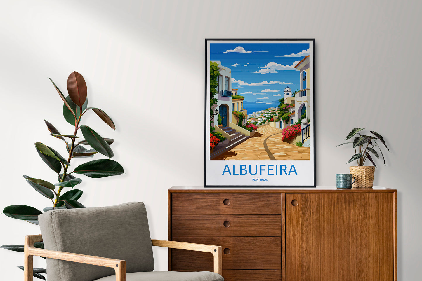 Albufeira Travel Print Wall Art Albufeira Wall Hanging Home Décor Albufeira Gift Art Lovers Portugal Art Lover Gift Cascais Wall Décor