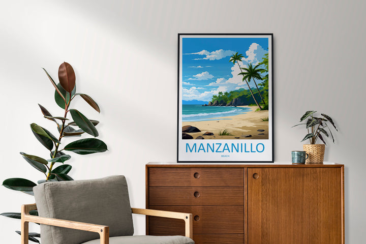 Manzanillo Beach Travel Print Wall Art Manzanillo Beach Wall Hanging Home Décor Manzanillo Beach Gift Art Costa Rica