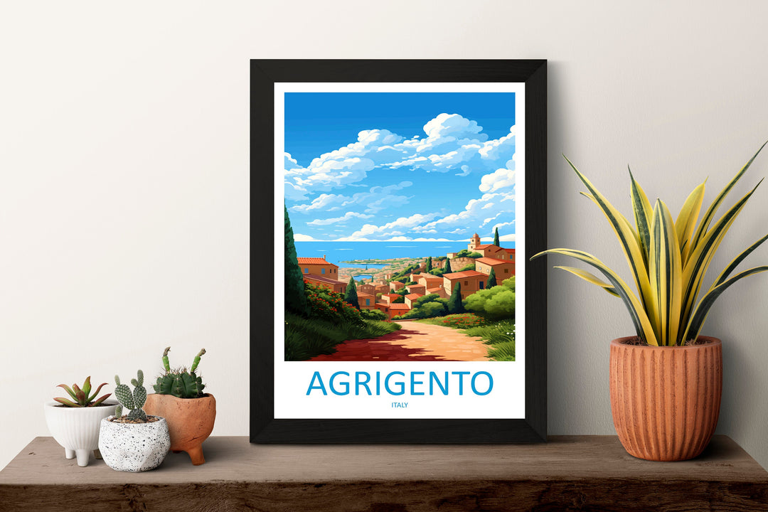 Agrigento Travel Print Wall Art Agrigento Italy Wall Hanging Home Decoration Agrigento Gift Art Lovers Wall Art Print Agrigento Italy