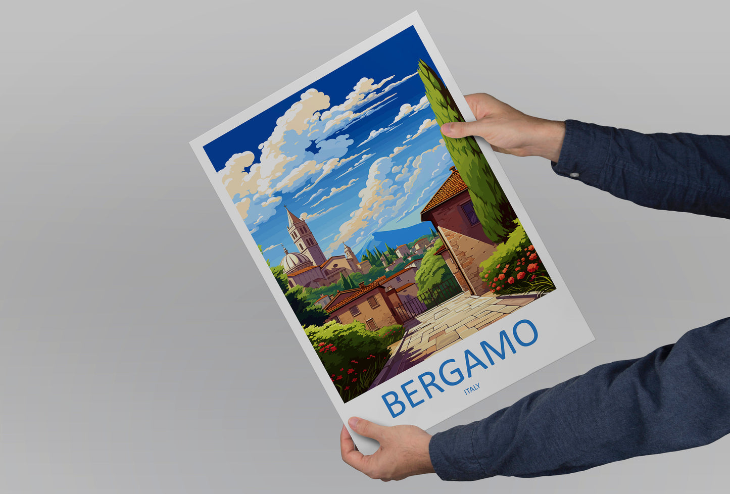 Bergamo Travel Print Wall Art Bergamo Italy Wall Hanging Home Decor Bergamo Gift Art Lovers Wall Art Print Bergamo Italy