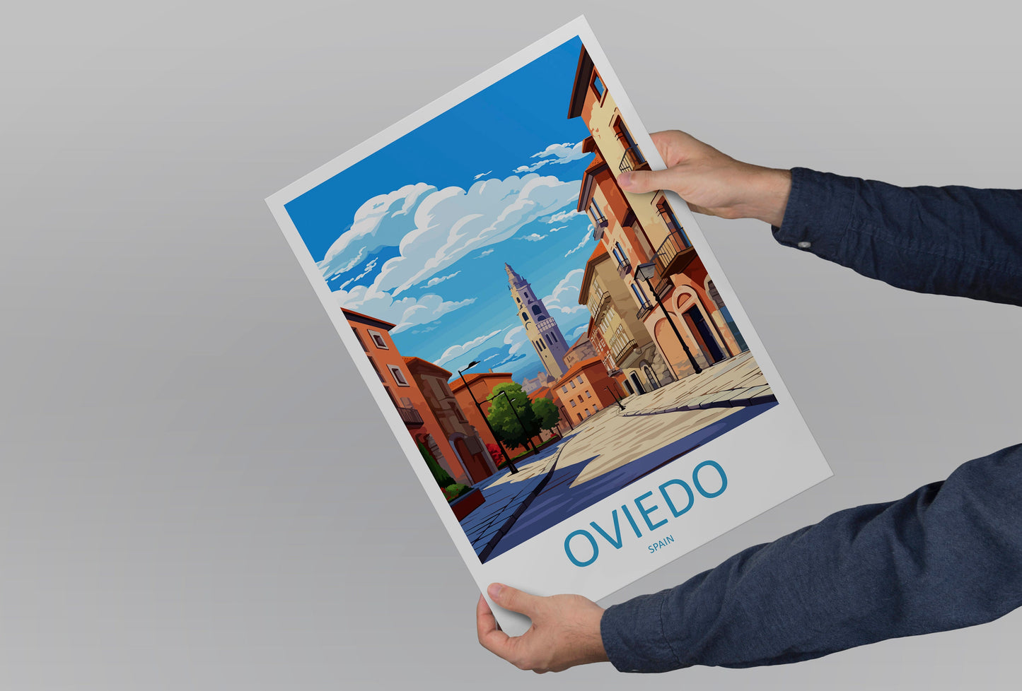 Oviedo Travel Print Wall Art Oviedo Wall Hanging Home Décor Oviedo Gift Art Lovers Spain Art Lover Gift Oviedo Spain Poster Art