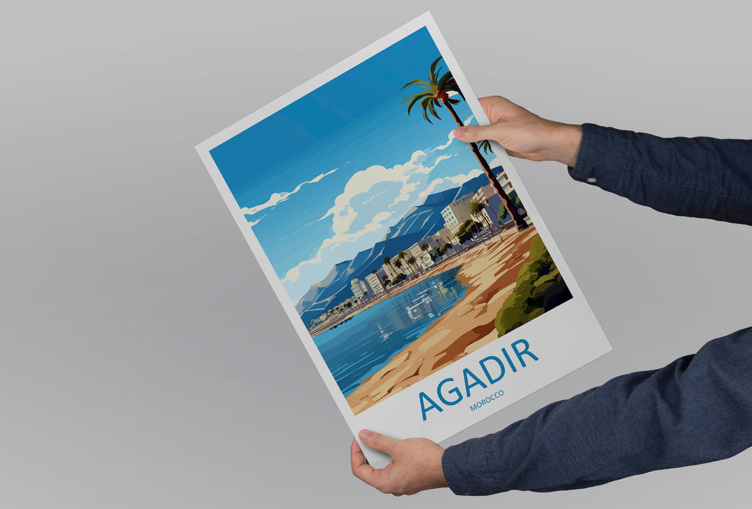 Agadir Travel Print Wall Art Agadir Wall Hanging Home Décor Agadir Gift Art Lovers Morocco Art Lover Gift Wall Art Morocco Art Decor