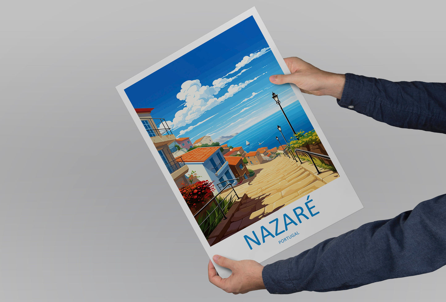 Nazare Travel Print Wall Art Nazare Wall Hanging Home Décor Nazare Gift Art Lovers Portugal Art Lover Gift Nazare Wall Décor