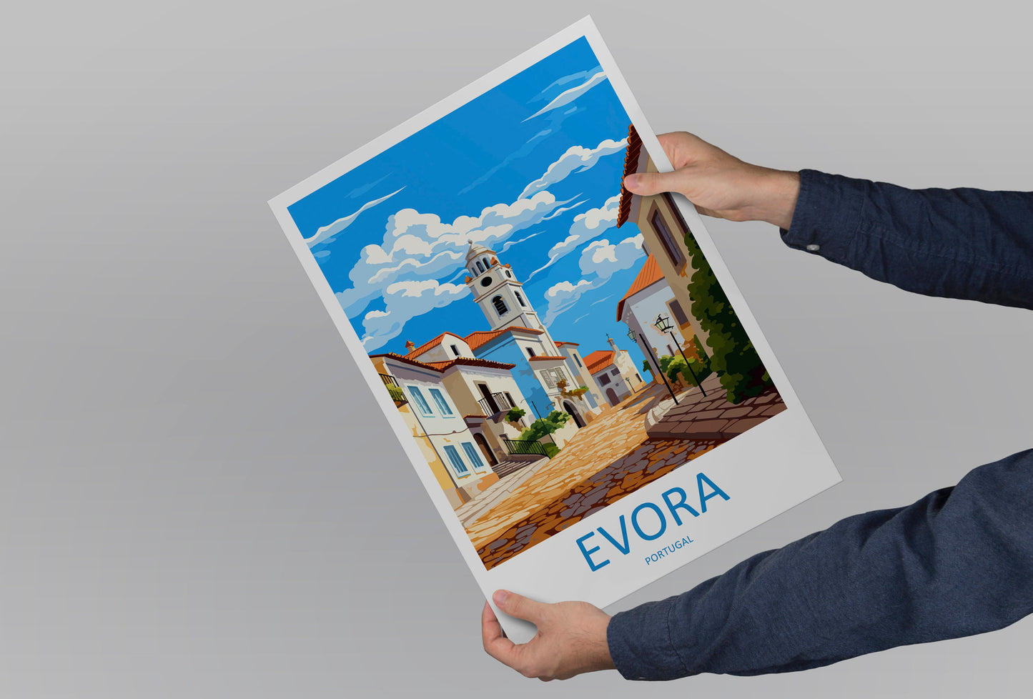 Evora Travel Print Wall Art Evora Wall Hanging Home Décor Evora Gift Art Lovers Portugal Art Lover Gift Evora Poster