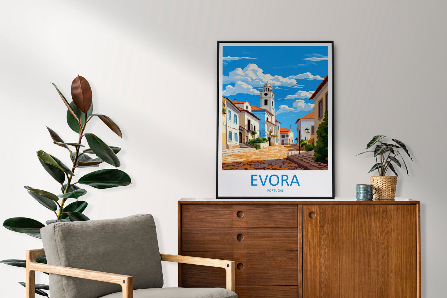 Evora Travel Print Wall Art Evora Wall Hanging Home Décor Evora Gift Art Lovers Portugal Art Lover Gift Evora Poster