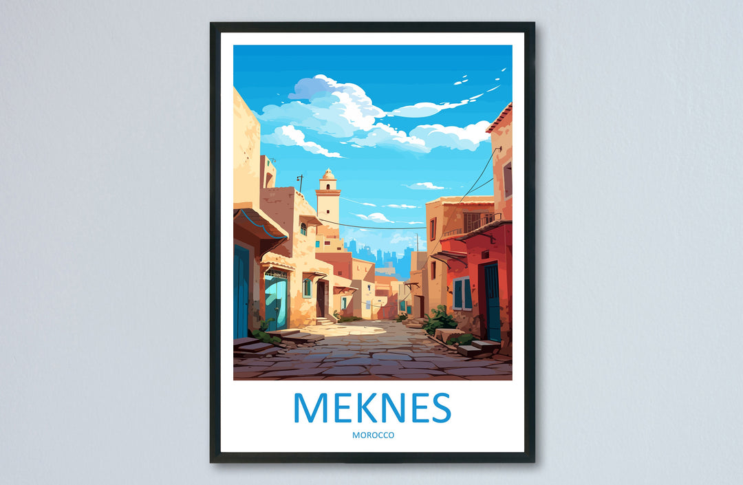 Meknes Travel Print Wall Art Meknes Wall Hanging Home Décor Meknes Gift Art Lovers Morocco Art Lover Gift Wall Art Morocco Art