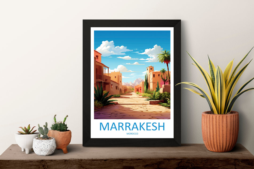 Marrakesh Travel Print Wall Art Marrakesh Wall Hanging Home Décor Marrakesh Gift Art Lovers Morocco Art Lover Gift Wall Art Morocco Art