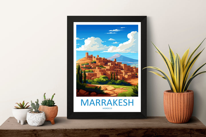 Marrakesh Travel Print Wall Art Marrakesh Wall Hanging Home Décor Marrakesh Gift Art Lovers Morocco Art Lover Gift Wall Art Morocco Art