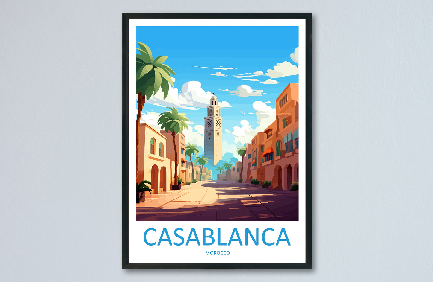 Casablanca Travel Print Wall Art Casablanca Wall Hanging Home Décor Casablanca Gift Art Lovers Morocco Art Lover Gift Wall Art Morocco Art