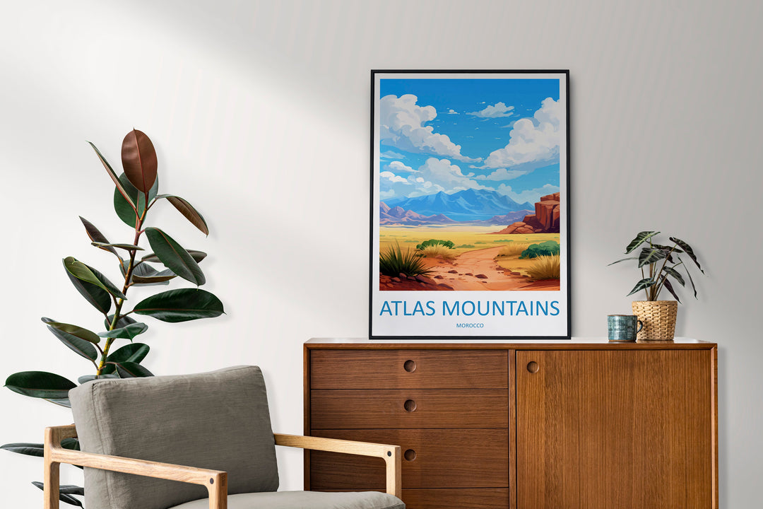 Atlas Moutains Travel Print Wall Art Atlas Moutains Wall Hanging Home Décor Atlas Moutains Gift Art Lovers Morocco Art Lover Gift Wall Art