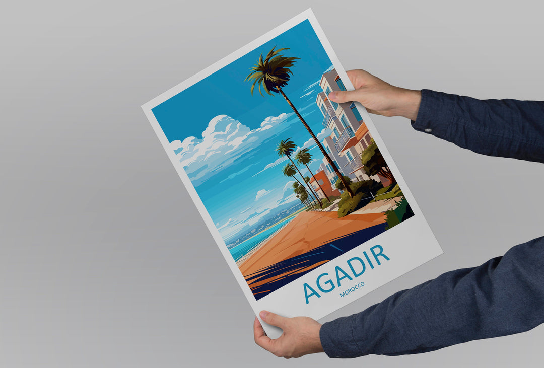 Agadir Travel Print Wall Art Agadir Wall Hanging Home Décor Agadir Gift Art Lovers Morocco Art Lover Gift Wall Art Morocco Art