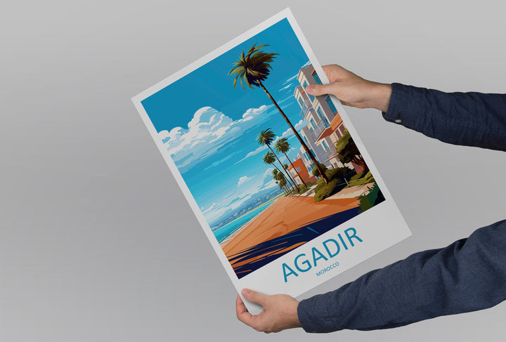Agadir Travel Print Wall Art Agadir Wall Hanging Home Décor Agadir Gift Art Lovers Morocco Art Lover Gift Wall Art Morocco Art