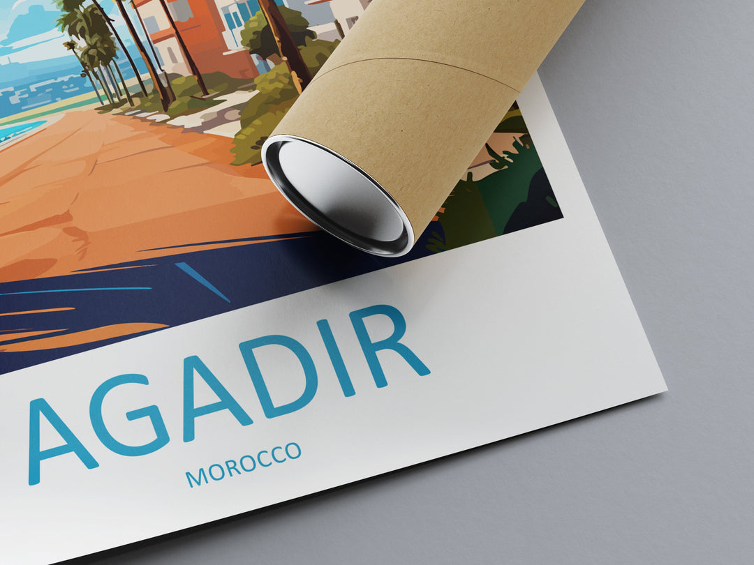 Agadir Travel Print Wall Art Agadir Wall Hanging Home Décor Agadir Gift Art Lovers Morocco Art Lover Gift Wall Art Morocco Art