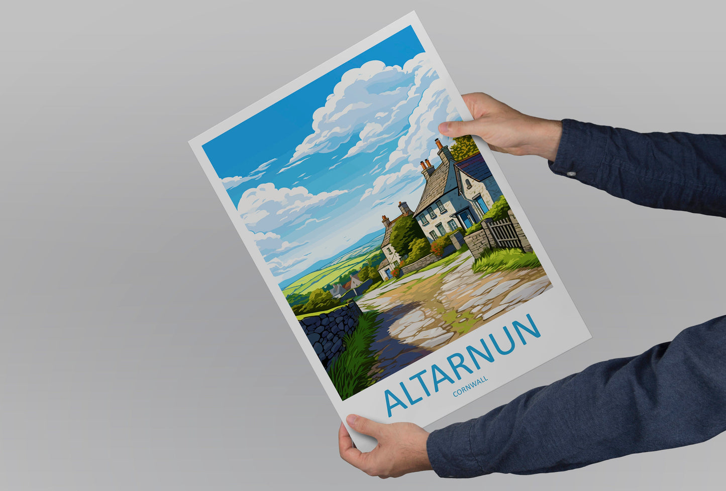 Altarnun Travel Print Wall Art Altarnun Wall Hanging Home Décor Altarnun Gift Art Lovers England Art Lover Gift Altarnun Travel Souvenir