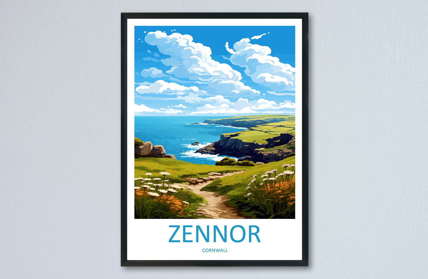 Zennor Travel Print Wall Art Zennor Wall Hanging Home Décor Zennor Gift Art Lovers England Art Lover Gift Zennor Travel Souvenir