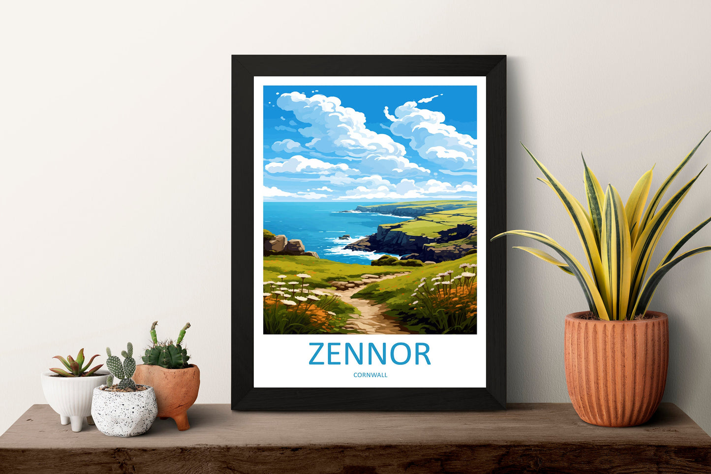 Zennor Travel Print Wall Art Zennor Wall Hanging Home Décor Zennor Gift Art Lovers England Art Lover Gift Zennor Travel Souvenir