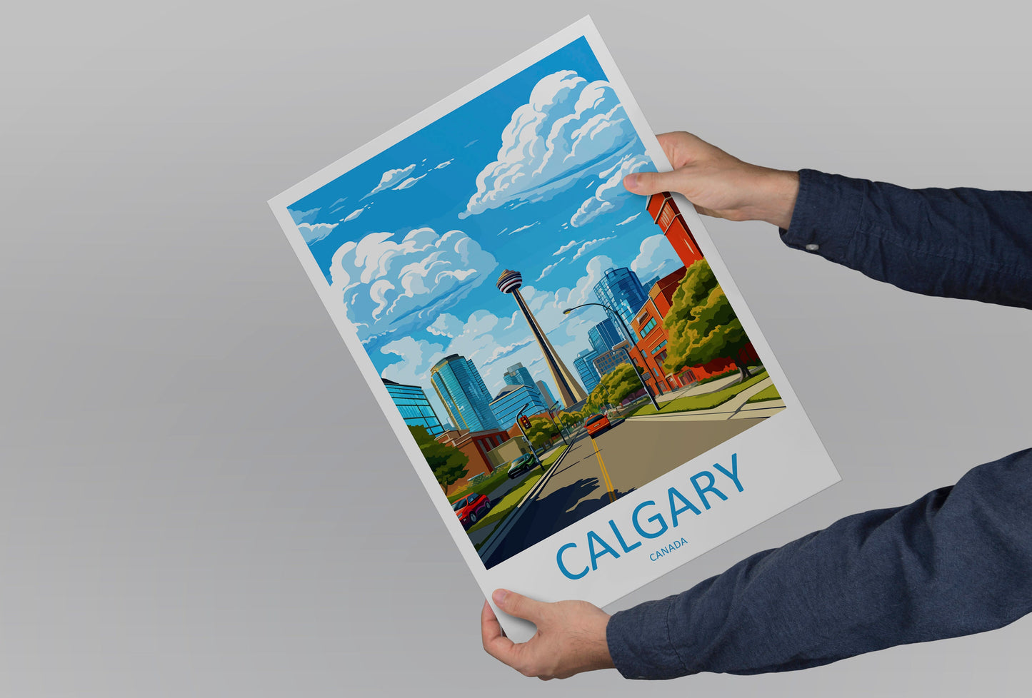 Calgary Travel Print Wall Art Calgary Wall Hanging Home Décor Calgary Gift Art Lovers Canada Art Lover Gift Calgary Gift