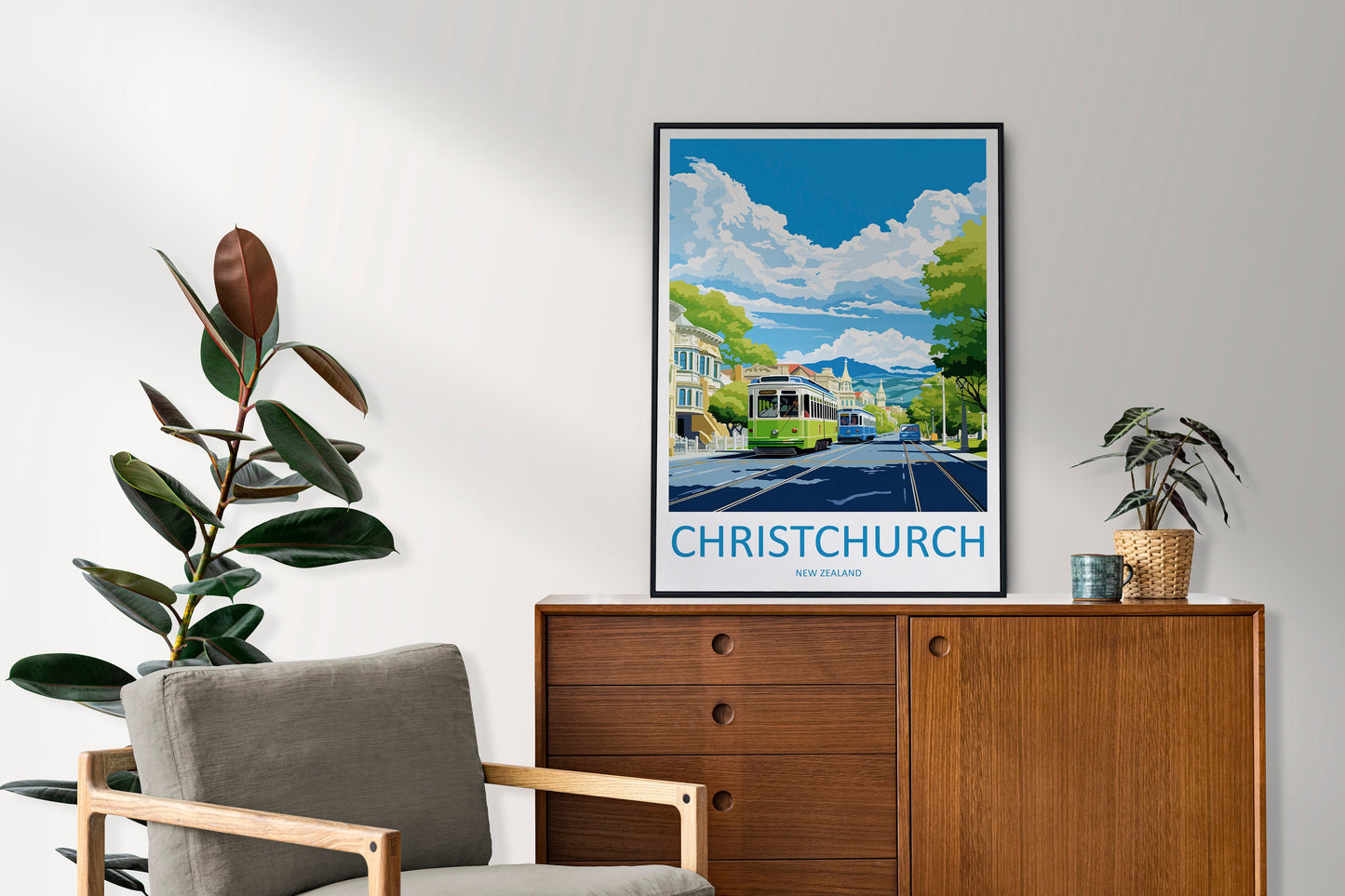 Christchurch Travel Print Wall Art Christchurch Wall Hanging Home Décor Christchurch Gift Art Lovers New Zealand Art Lover Gift