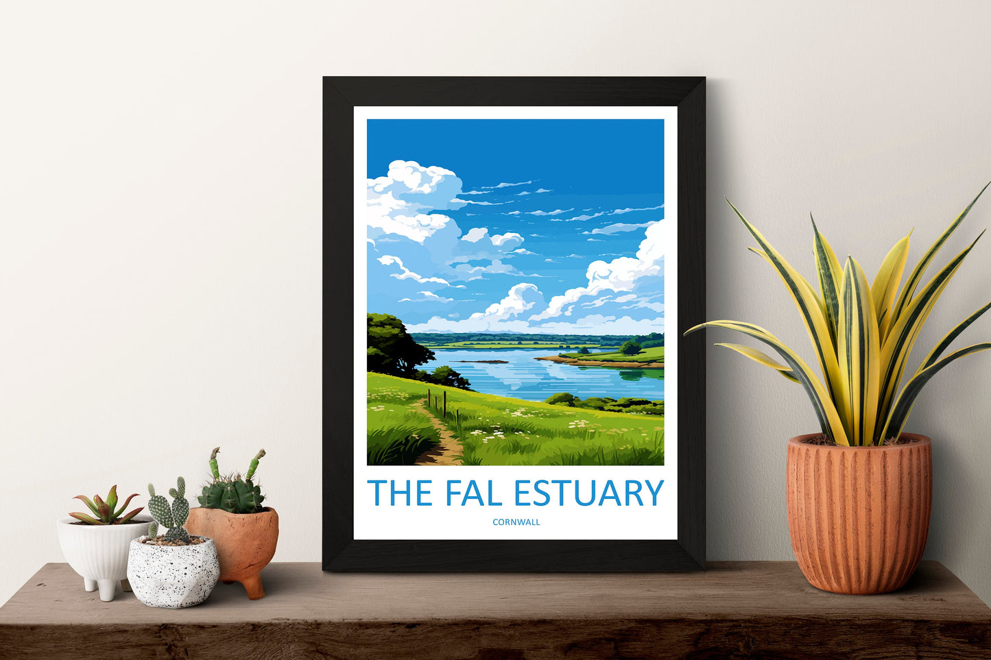 The Fal Estuary Travel Print Wall Art Fal Estuary Wall Hanging Home Décor Fal Estuary Gift Art Lovers Cornwall Art Lover Gift