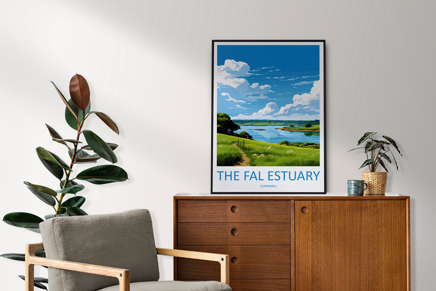 The Fal Estuary Travel Print Wall Art Fal Estuary Wall Hanging Home Décor Fal Estuary Gift Art Lovers Cornwall Art Lover Gift