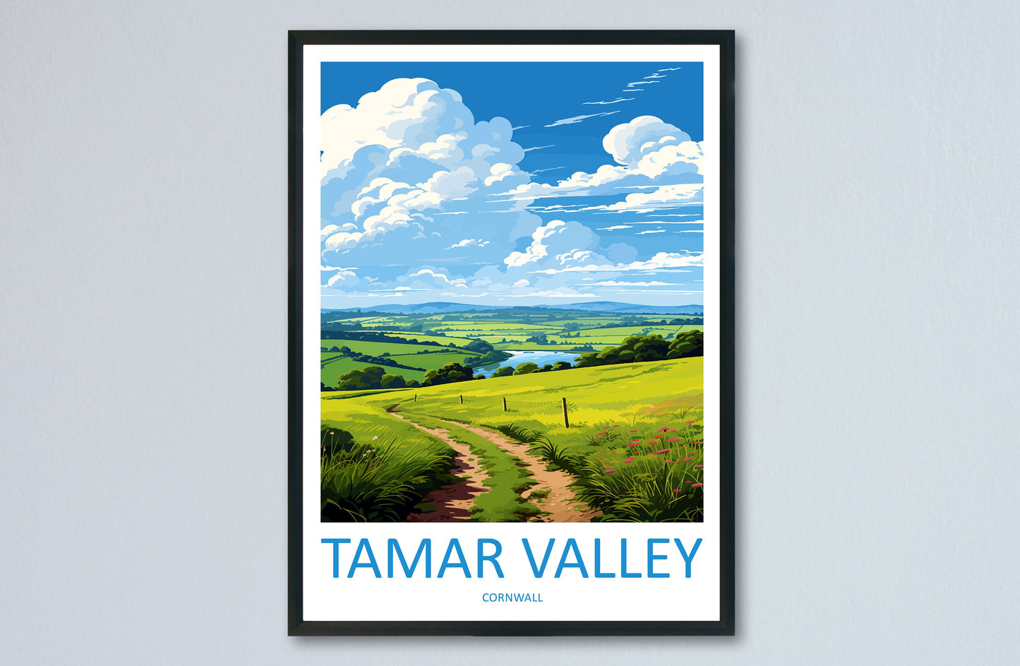 Tamar Valley Travel Print Wall Art Tamar Valley Wall Hanging Home Décor Tamar Valley Gift Art Lovers Cornwall Art Lover Gift