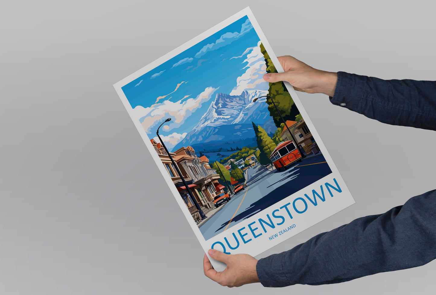 Queenstown Travel Print Wall Art Queenstown Wall Hanging Home Décor Queenstown Gift Art Lovers New Zealand Art Lover Gift Queenstown Art
