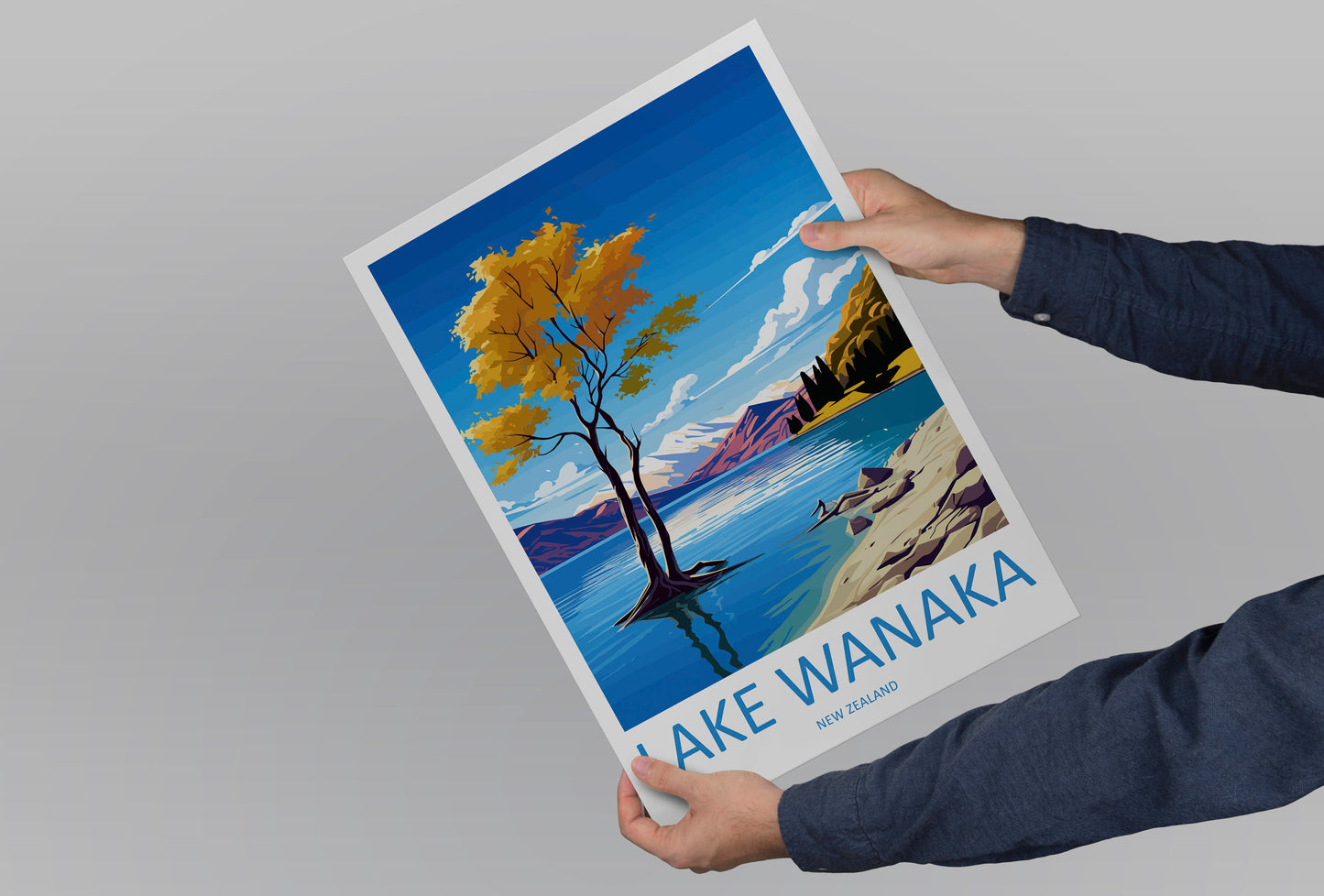 Lake Wanaka Travel Print Wall Art Lake Wanaka Wall Hanging Home Décor Lake Wanaka Gift Art Lovers New Zealand Art Lover Gift Lake Wanaka Art