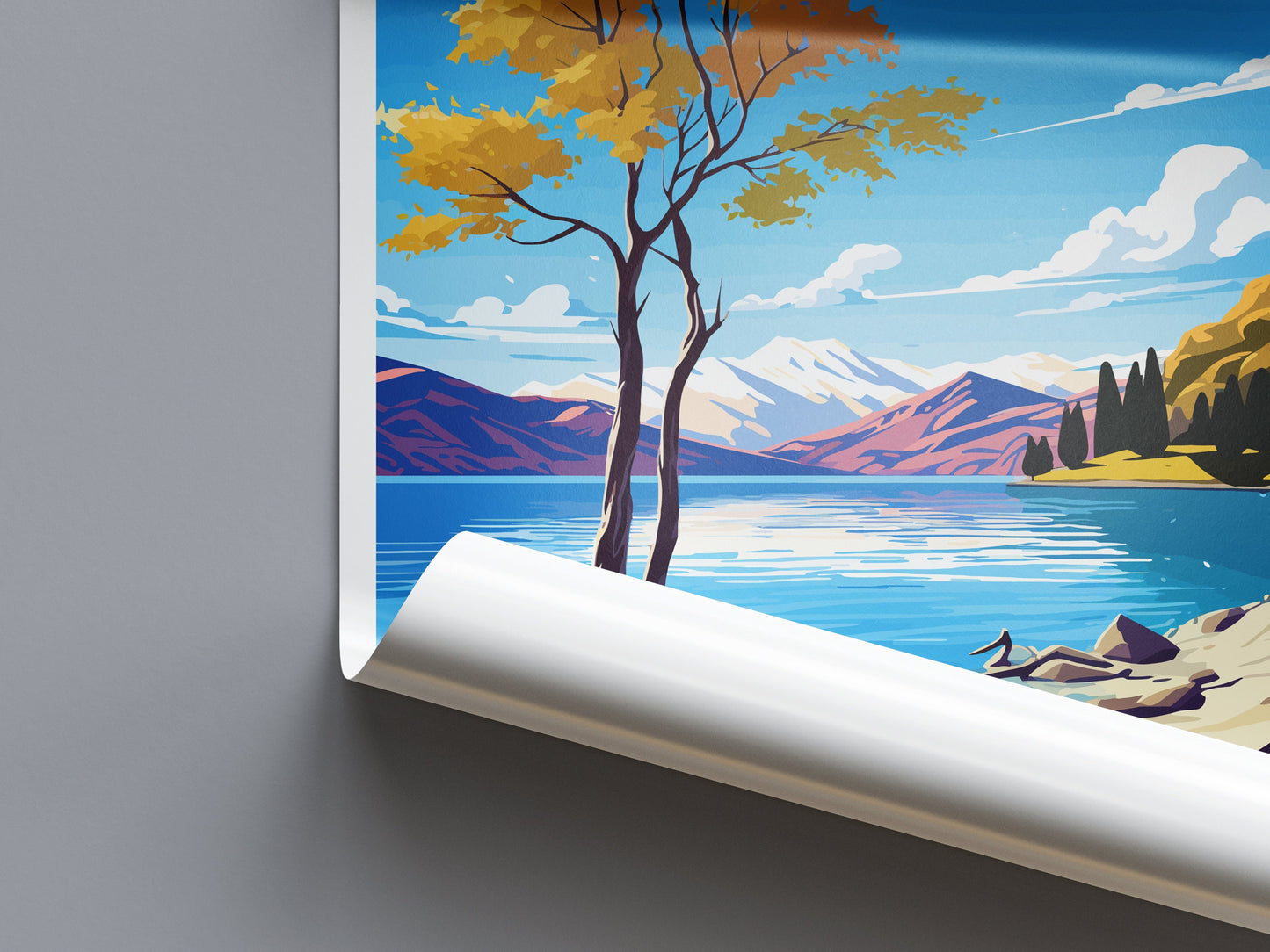 Lake Wanaka Travel Print Wall Art Lake Wanaka Wall Hanging Home Décor Lake Wanaka Gift Art Lovers New Zealand Art Lover Gift Lake Wanaka Art