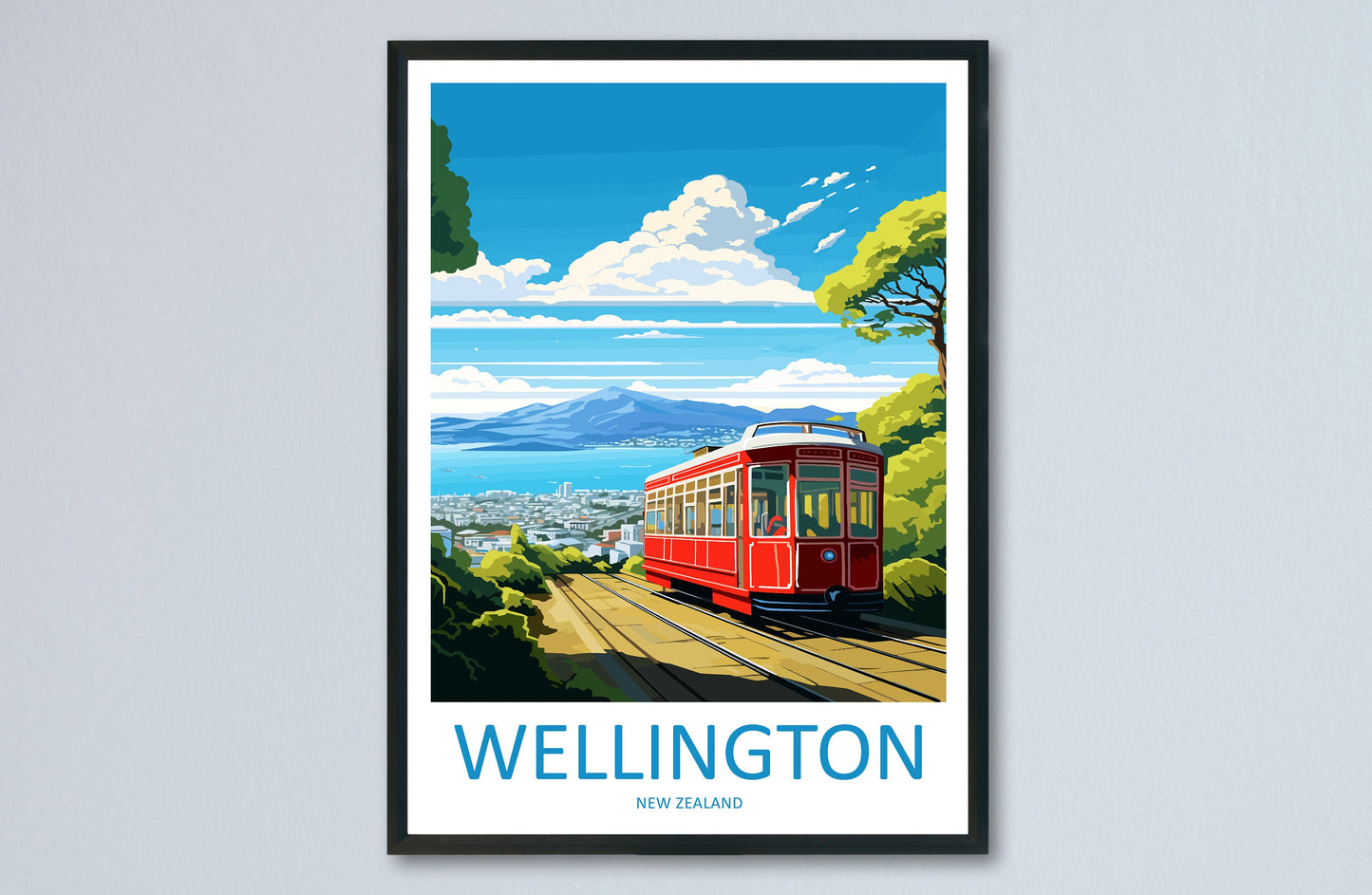 Wellington Travel Print Wall Art Wellington Wall Hanging Home Décor Wellington Gift Art Lovers New Zealand Art Lover Gift Wellington Tram